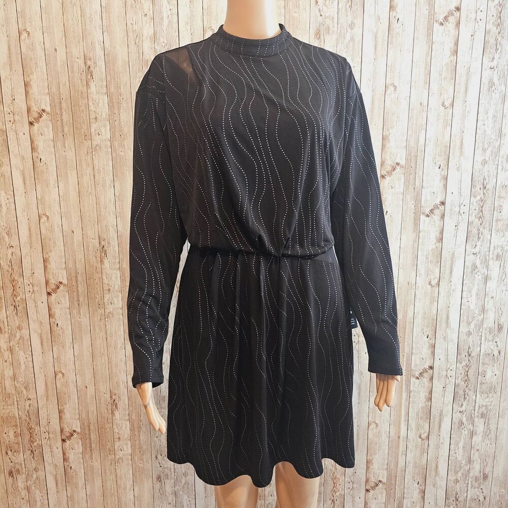 Express open back black dress L